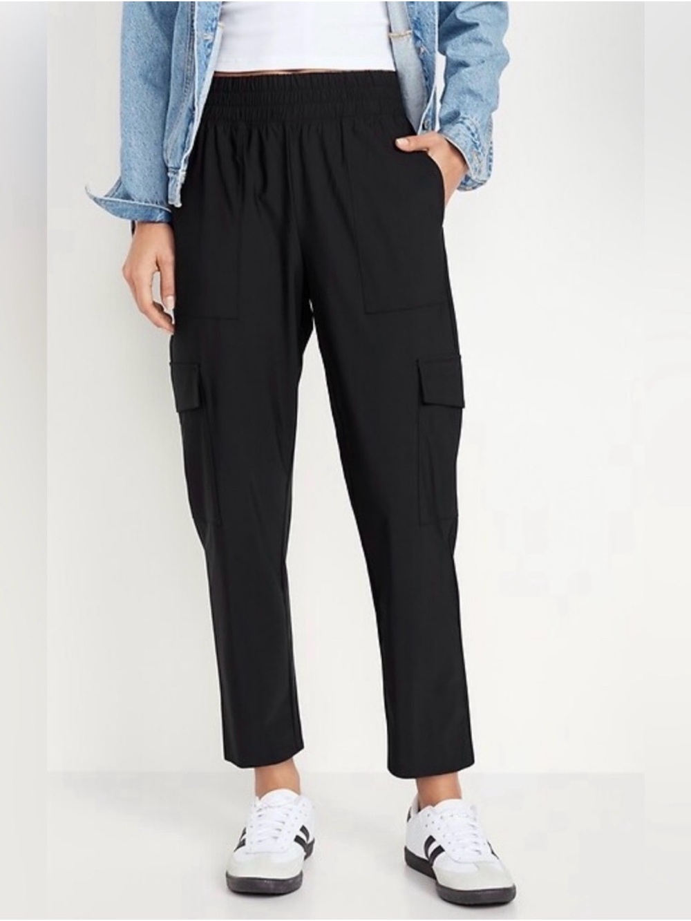 Old Navy Black Jogger StretchTech Women’s Cargo Pants NWT